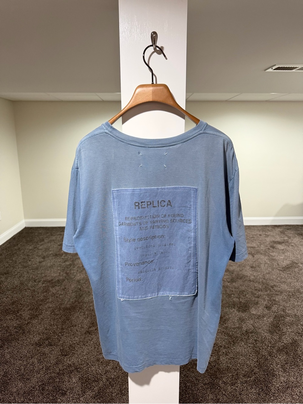 Maison Margiela Replica Logo Faded Blue Oversized T-Shirt